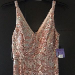 Rose gold sequin dress